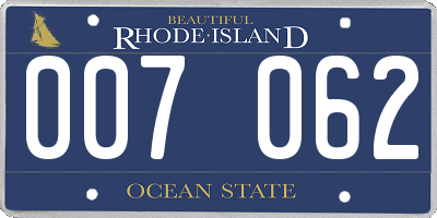 RI license plate 007062