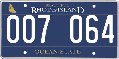 RI license plate 007064