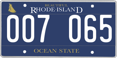 RI license plate 007065
