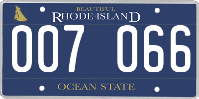 RI license plate 007066