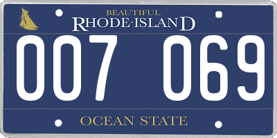 RI license plate 007069