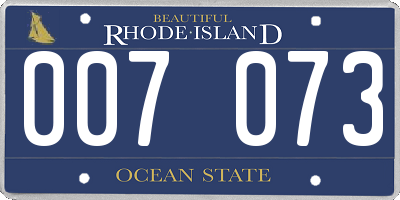 RI license plate 007073