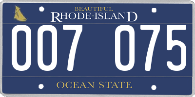 RI license plate 007075