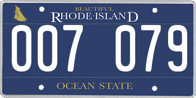 RI license plate 007079