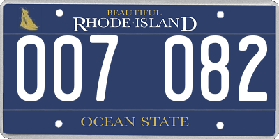 RI license plate 007082