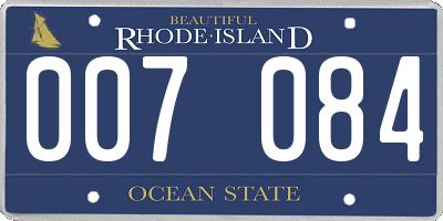 RI license plate 007084