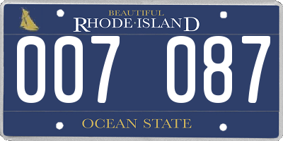 RI license plate 007087