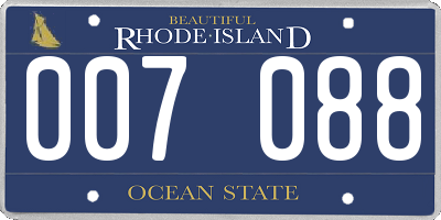 RI license plate 007088