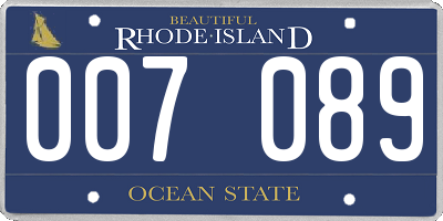 RI license plate 007089