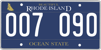 RI license plate 007090