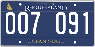 RI license plate 007091