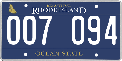 RI license plate 007094
