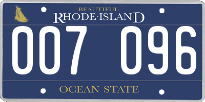 RI license plate 007096