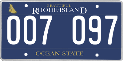 RI license plate 007097