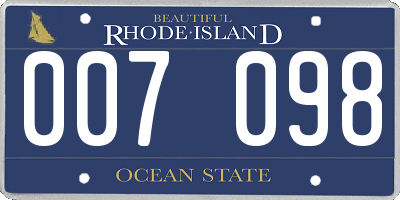RI license plate 007098