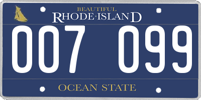 RI license plate 007099