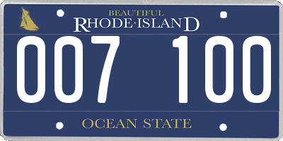 RI license plate 007100