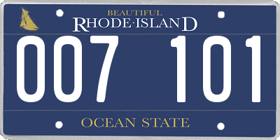 RI license plate 007101