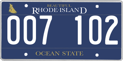 RI license plate 007102