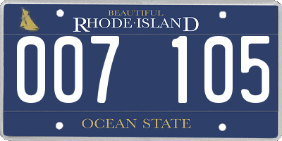 RI license plate 007105