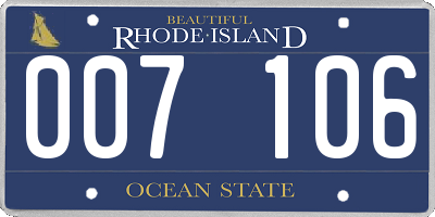 RI license plate 007106