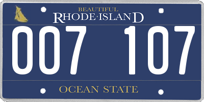 RI license plate 007107