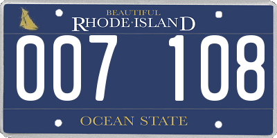 RI license plate 007108