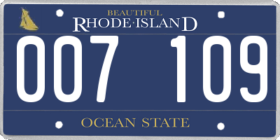 RI license plate 007109