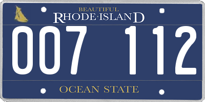 RI license plate 007112