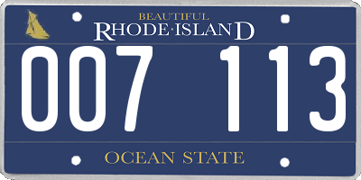 RI license plate 007113