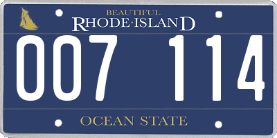 RI license plate 007114