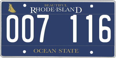 RI license plate 007116