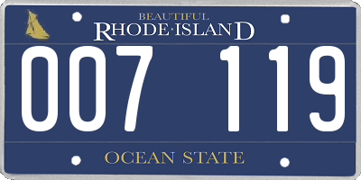 RI license plate 007119