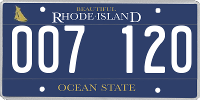 RI license plate 007120