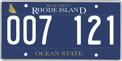 RI license plate 007121
