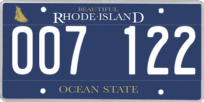 RI license plate 007122