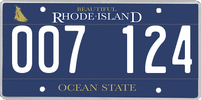 RI license plate 007124