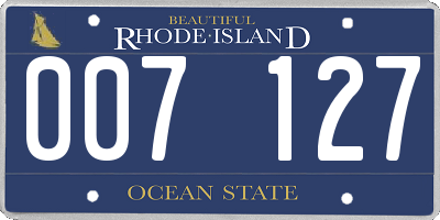 RI license plate 007127