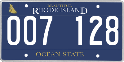 RI license plate 007128