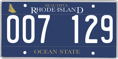 RI license plate 007129