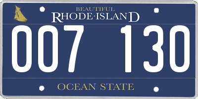 RI license plate 007130