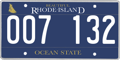 RI license plate 007132