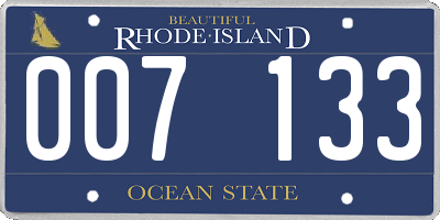 RI license plate 007133