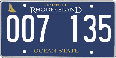 RI license plate 007135