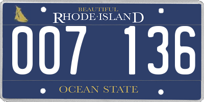 RI license plate 007136