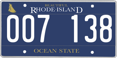 RI license plate 007138