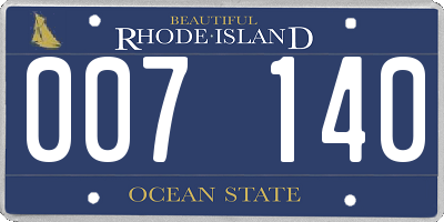 RI license plate 007140