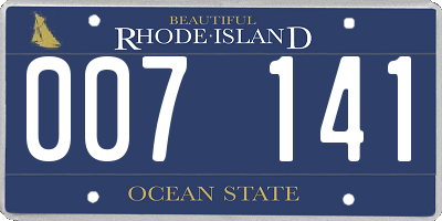 RI license plate 007141