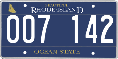 RI license plate 007142
