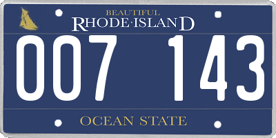 RI license plate 007143